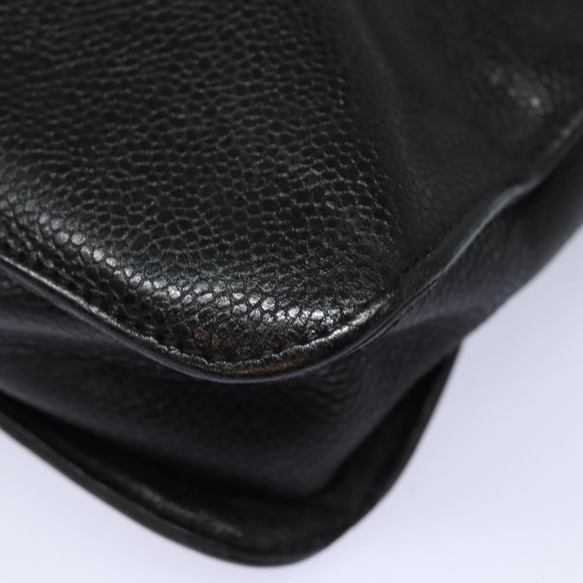 CHANEL Hand Bag Caviar Skin Black CC - 16