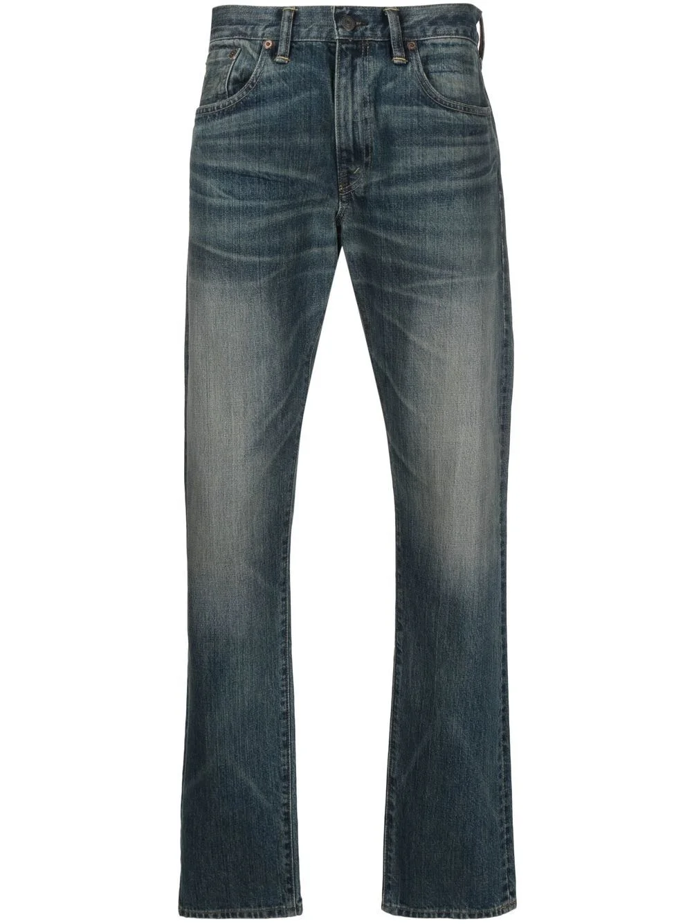 straight-leg washed denim jeans - 1