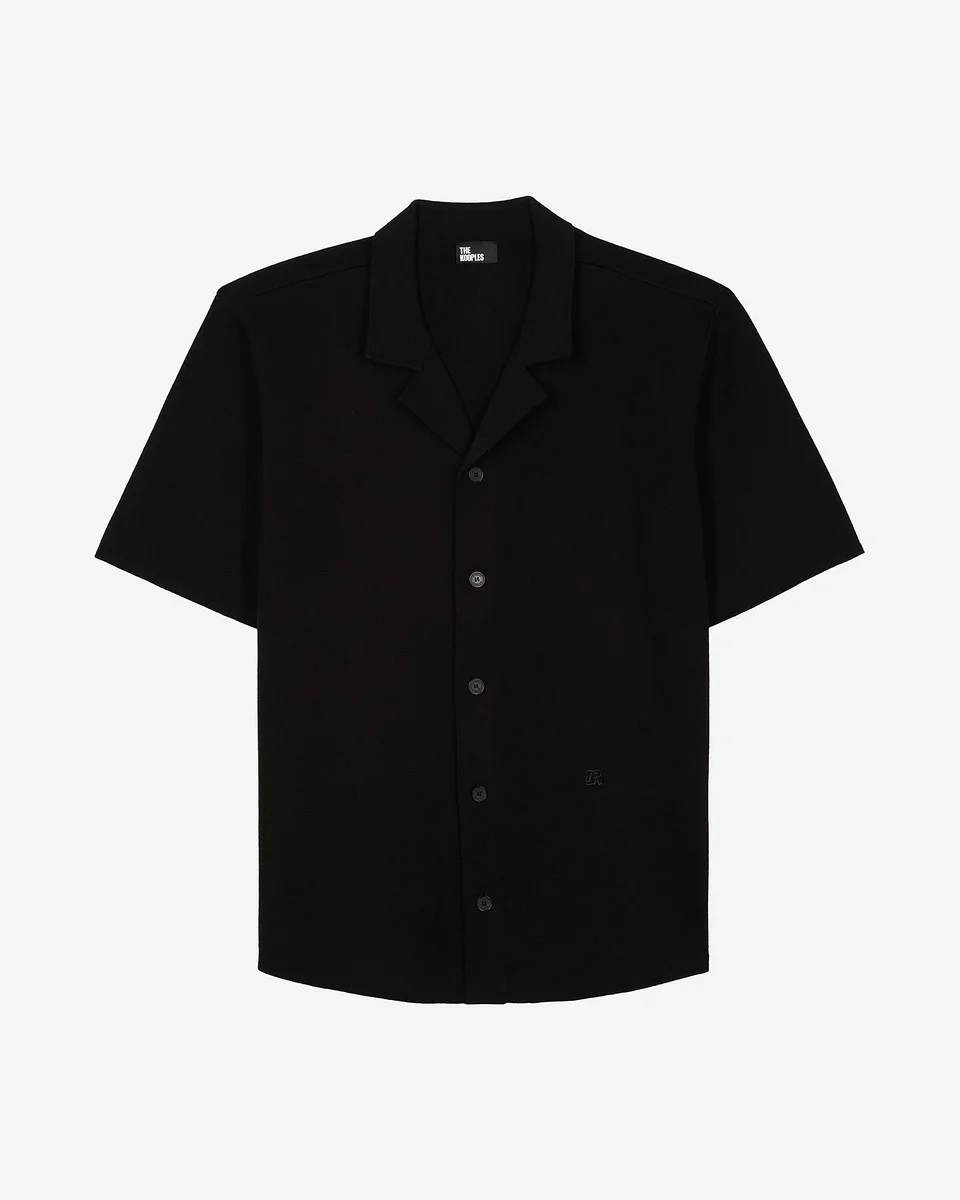 BLACK MESH SHORT-SLEEVE SHIRT - 1