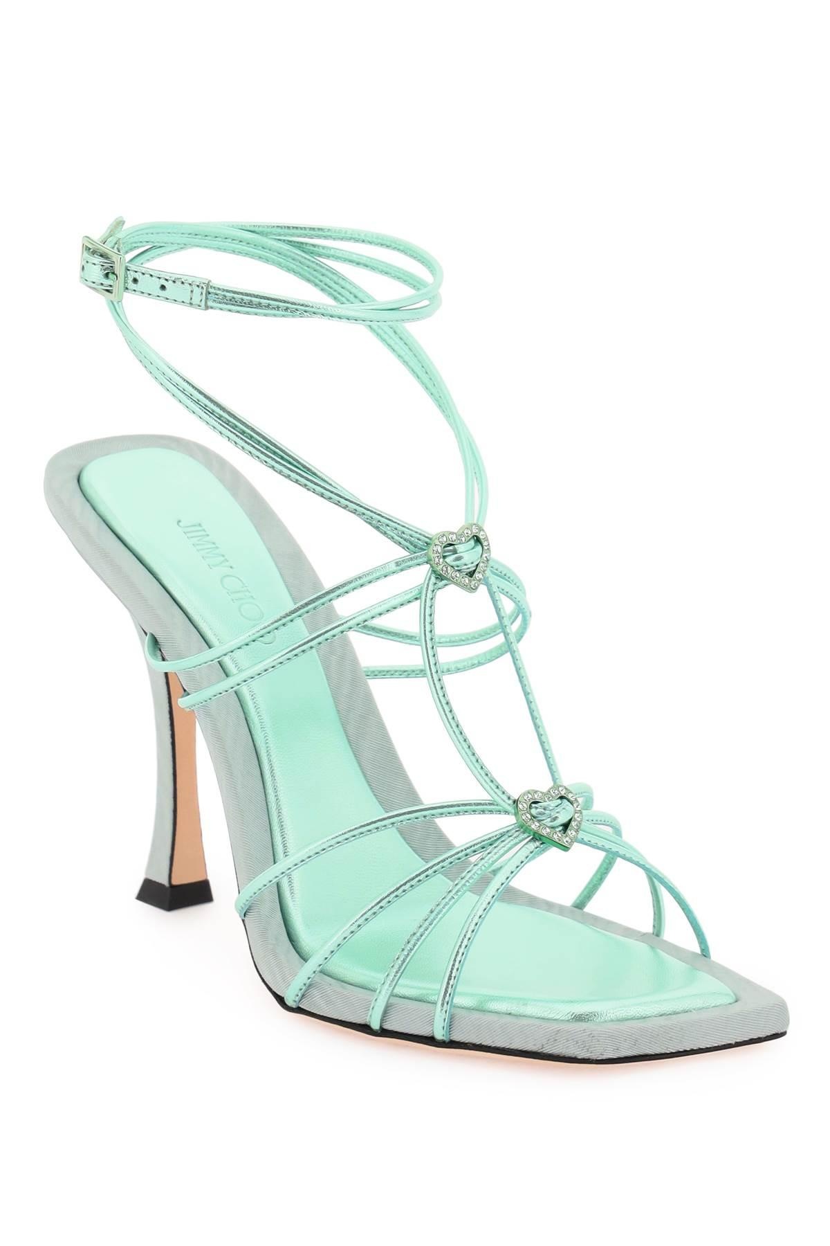 Jimmy Choo Metallic Leather 'Indiya 100' Sandals - 4