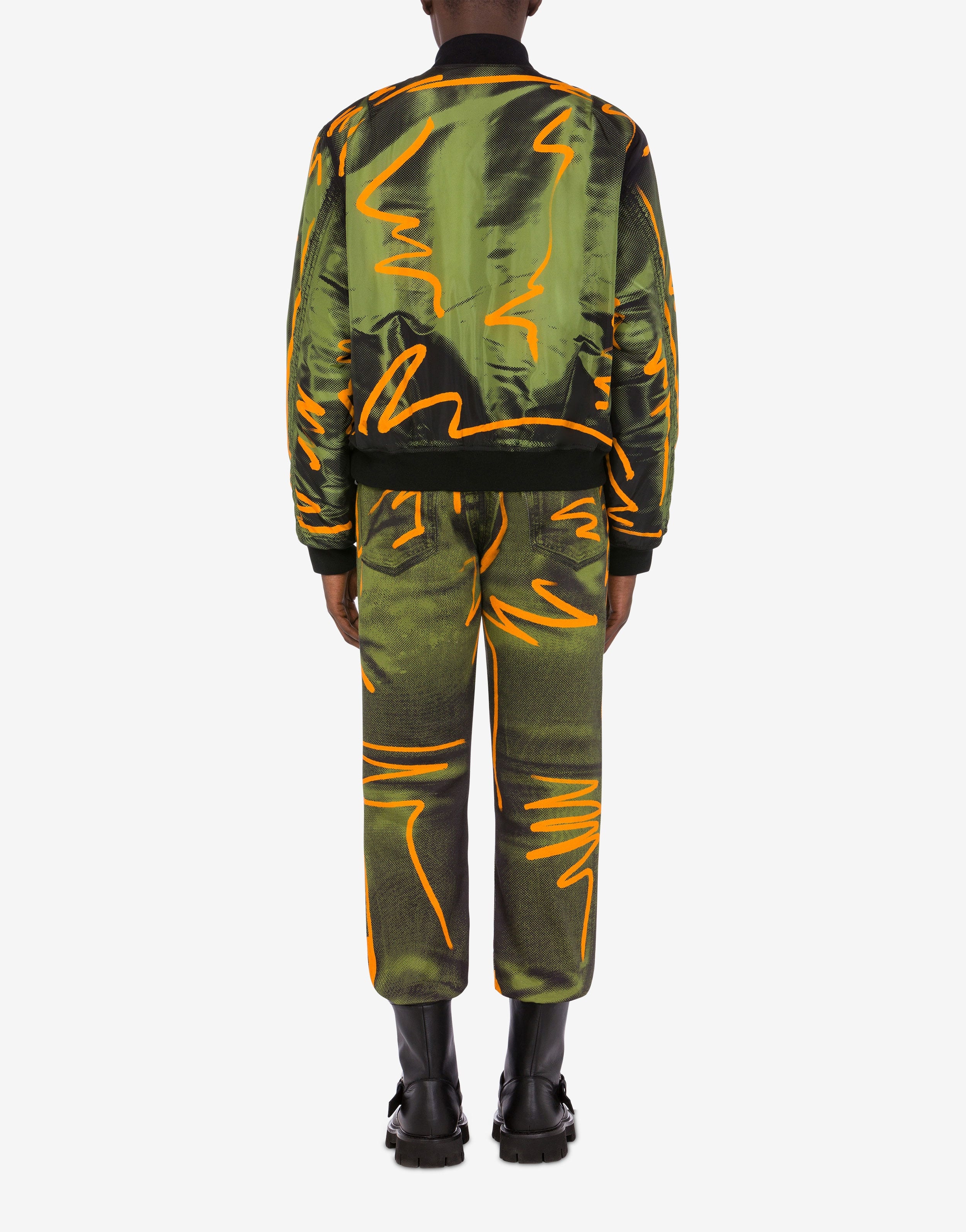 SHADOWS & SQUIGGLES NYLON BOMBER JACKET - 3