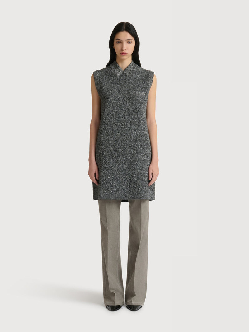 Marni GRAY WOOL MINI DRESS WITH LUREX DETAILING outlook