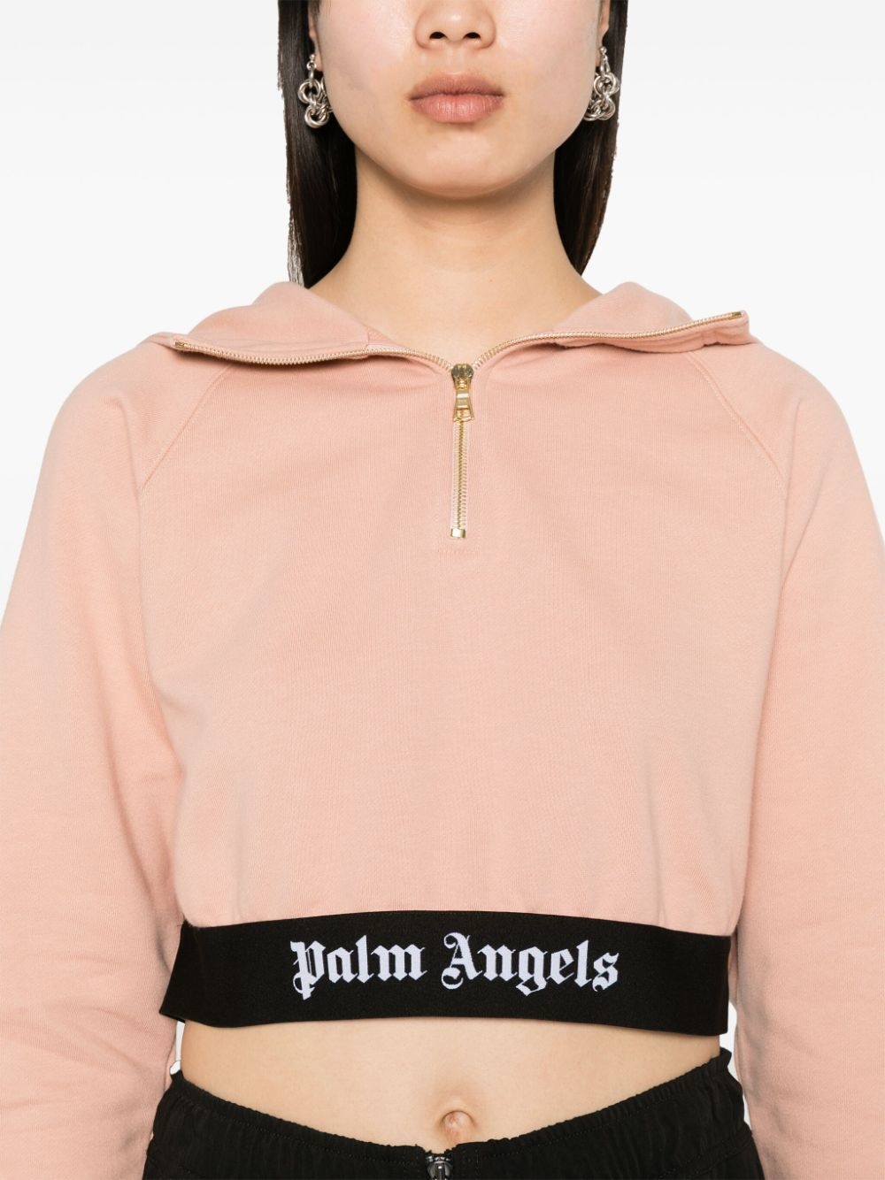 logo-underband cropped sweatshirt - 5