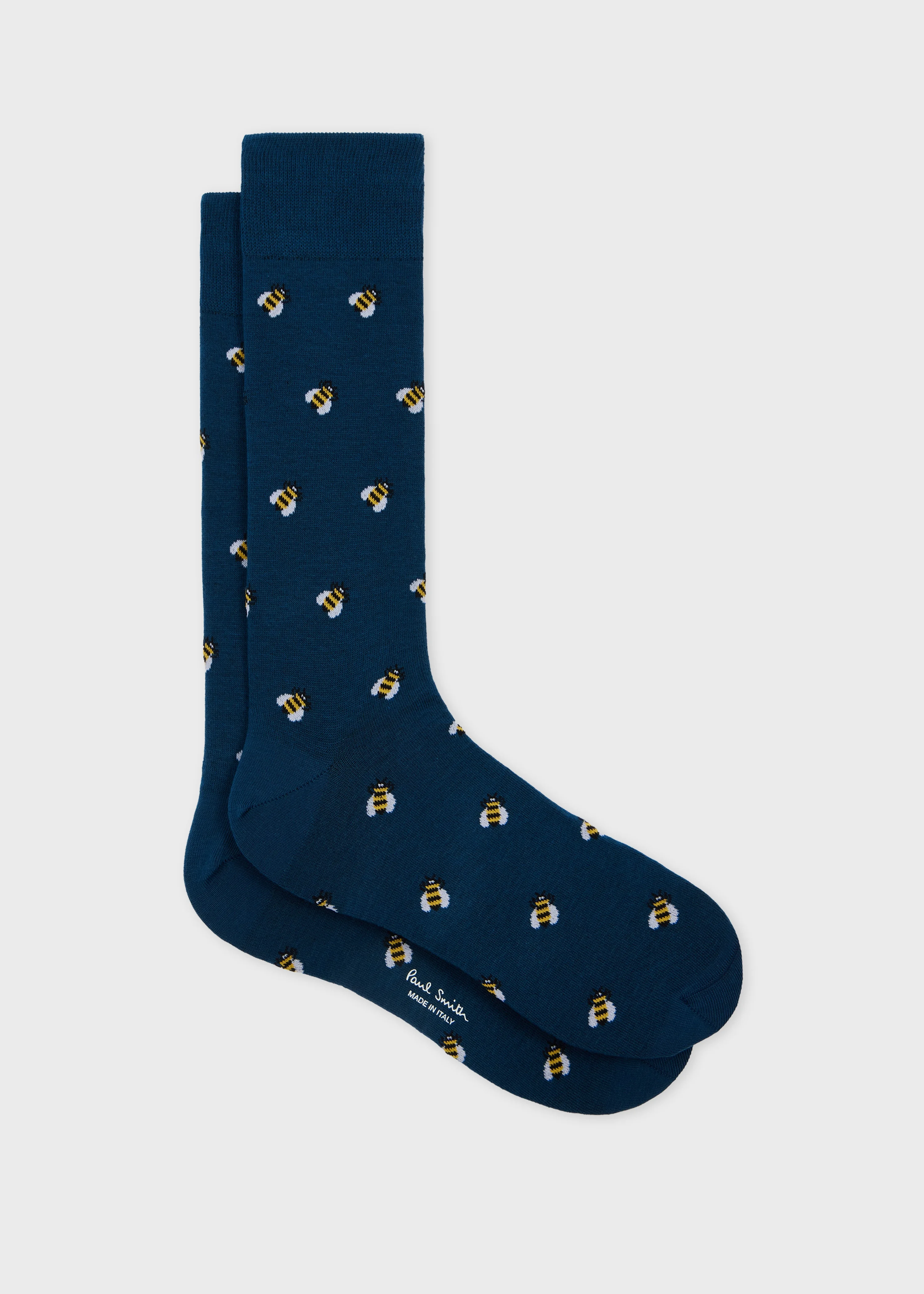 Navy 'Bee' Pattern Socks - 1