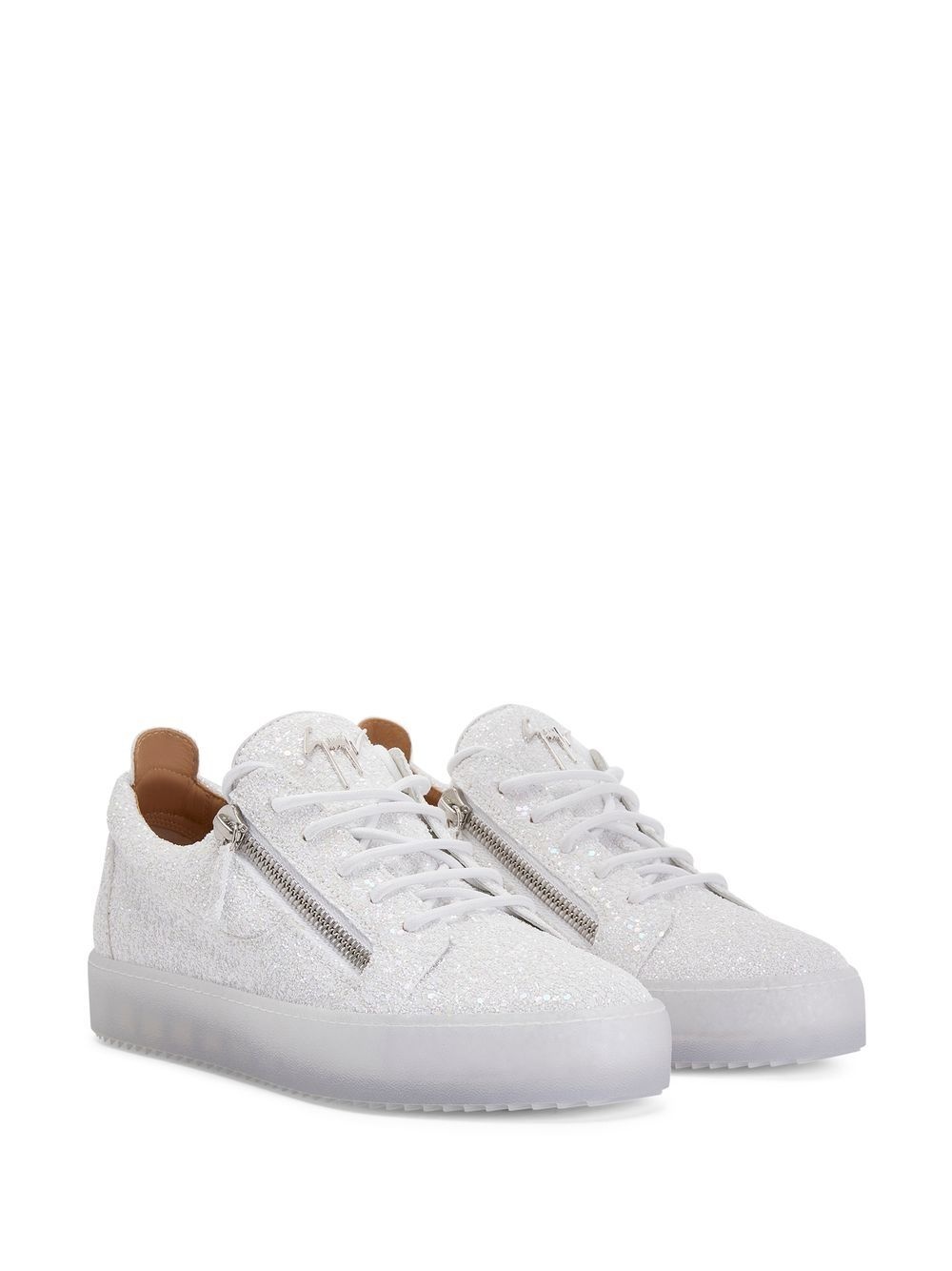 zip-detail glitter trainers - 2