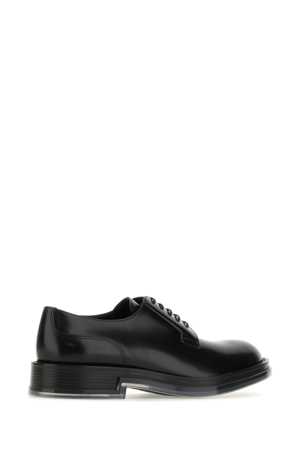 Black leather Float lace-up shoes - 3