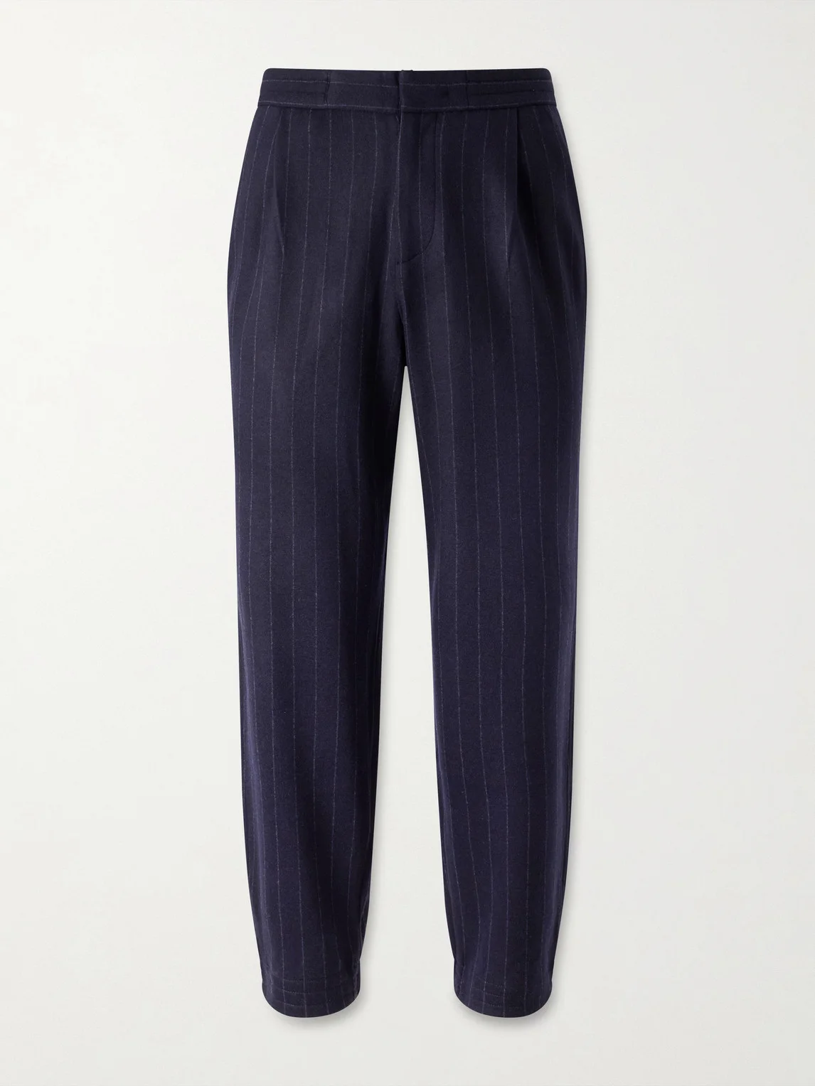 Tapered Pinstriped Wool-Blend Trousers - 1