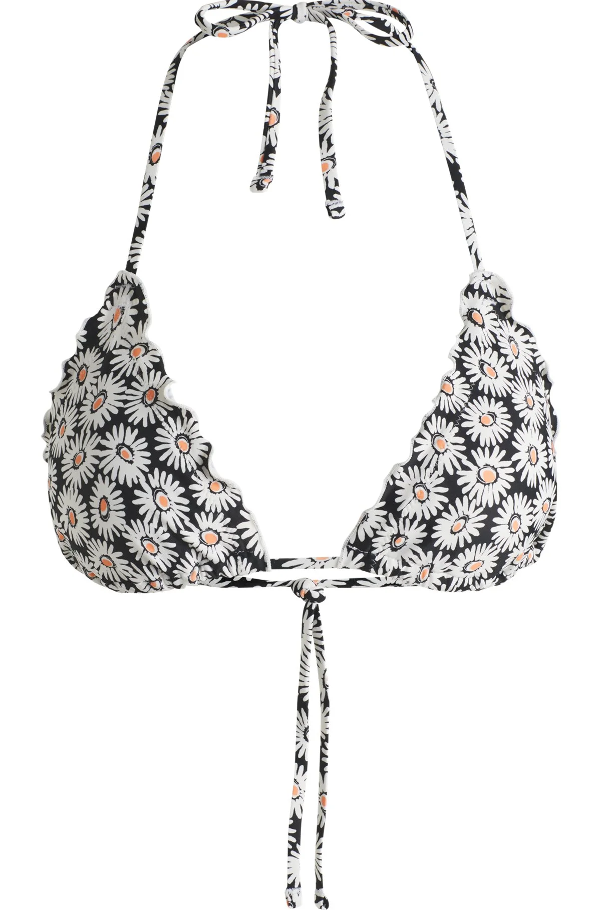 HALTER-NECK BIKINI TOP WITH RUFFLED EDGE - 1