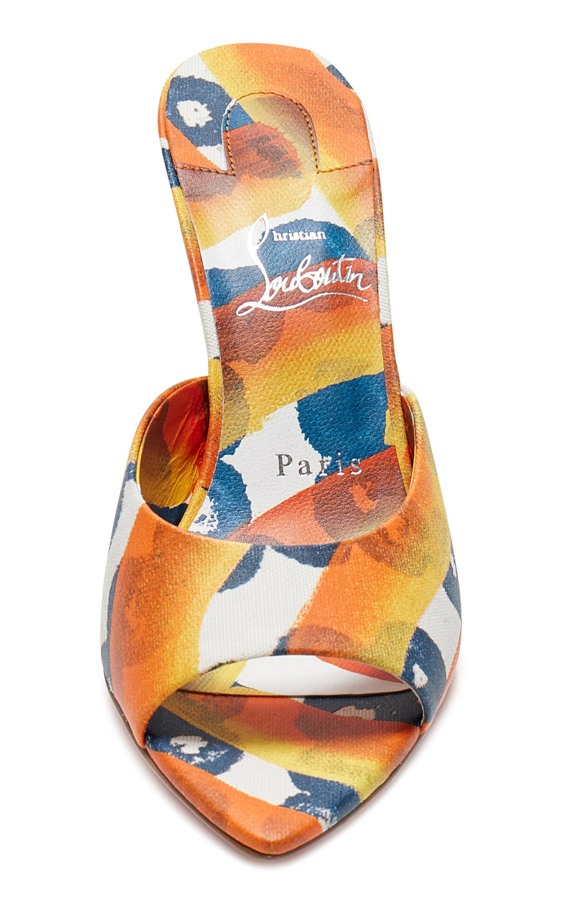 Christian Louboutin Miss Z 80mm Printed Toile Mules multi outlook