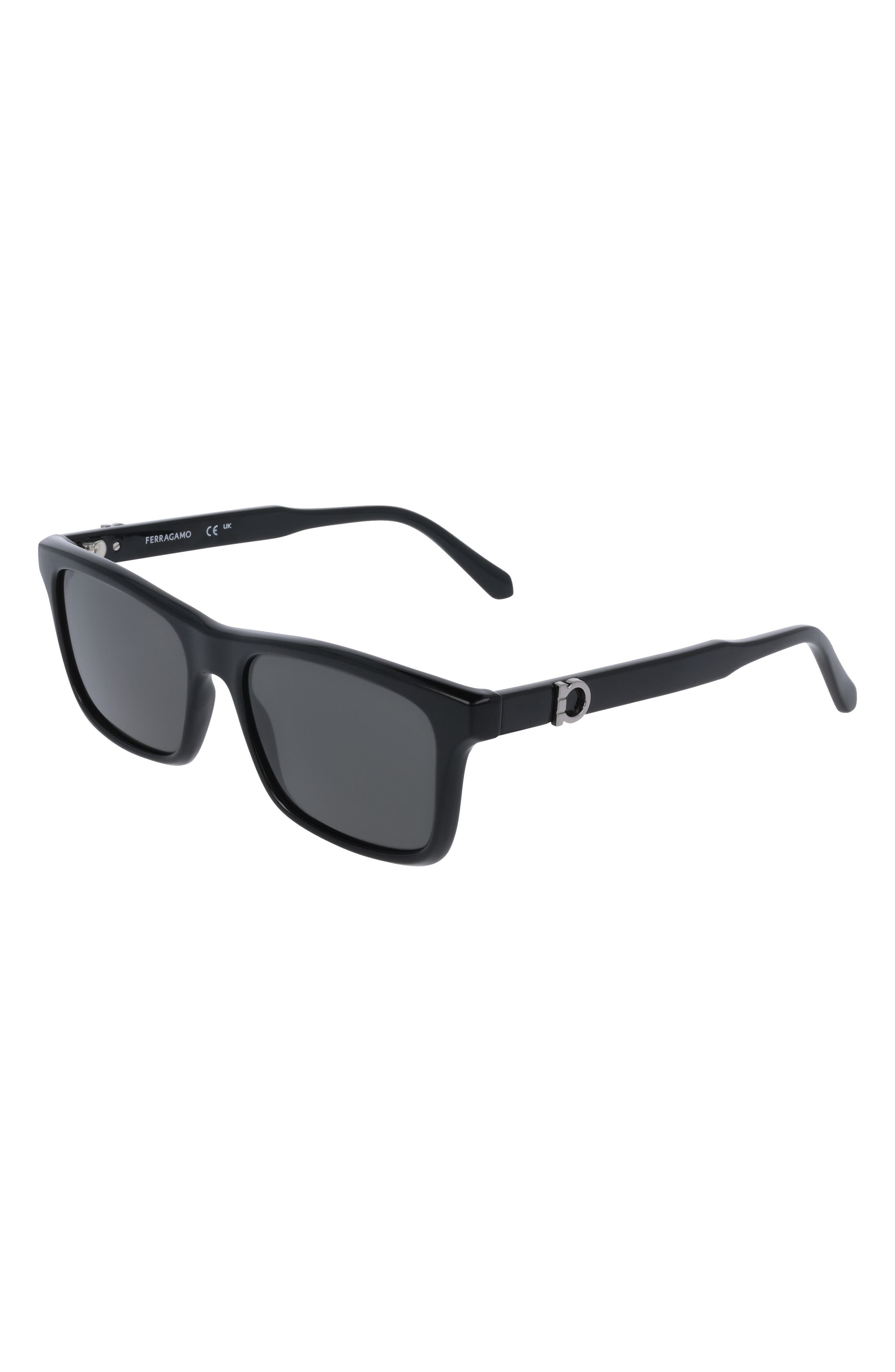 FERRAGAMO 55mm Rectangular Sunglasses in Black at Nordstrom - 2