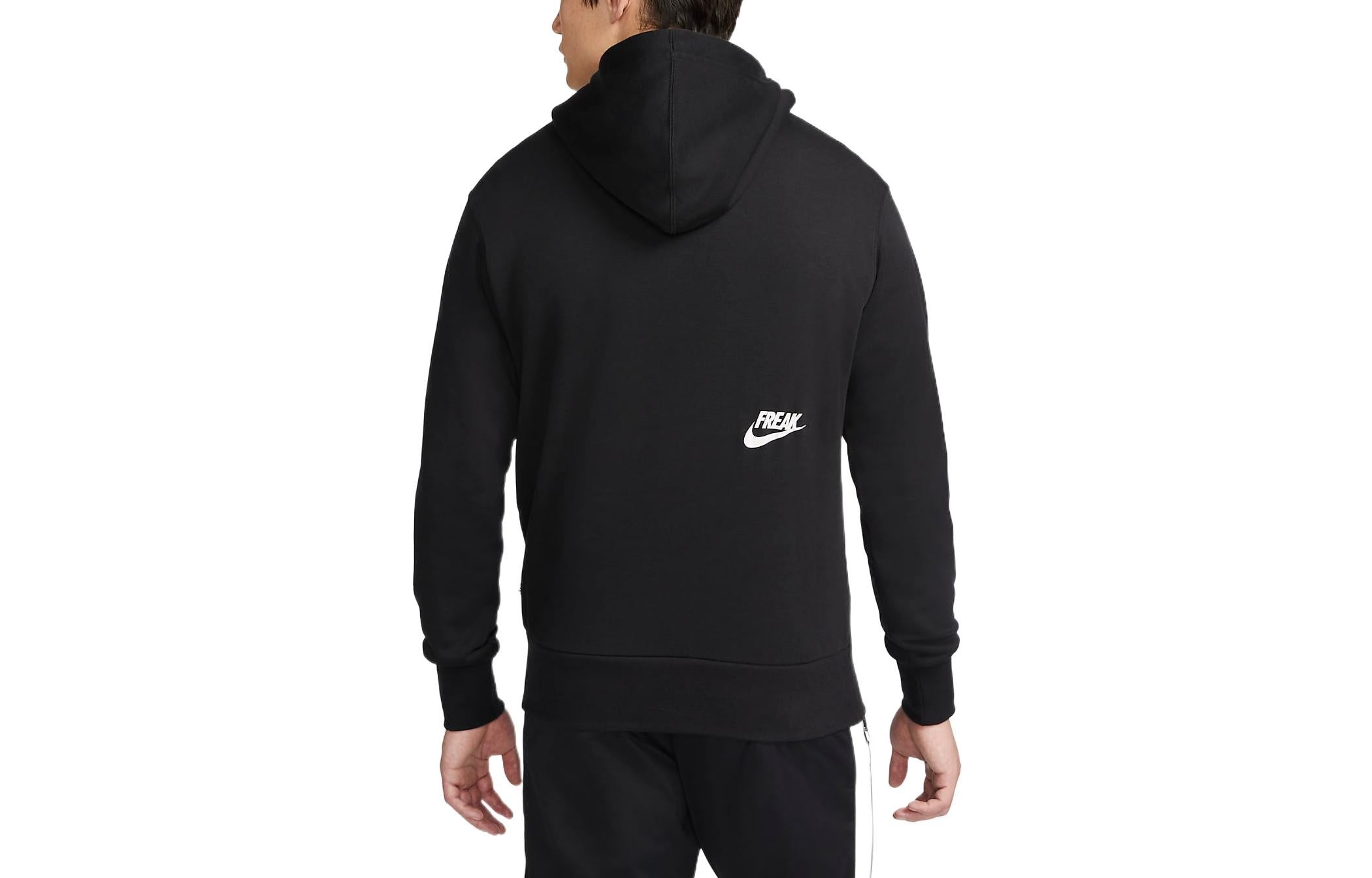 Men's Nike Logo Printing Drawstring Hooded Casual Black DQ5650-010 - 2