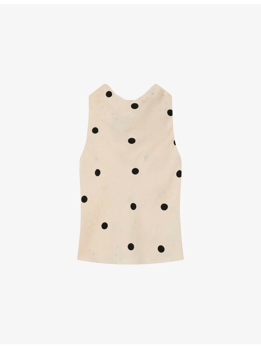 Polka-Dot Halterneck Satin Blouse - 1