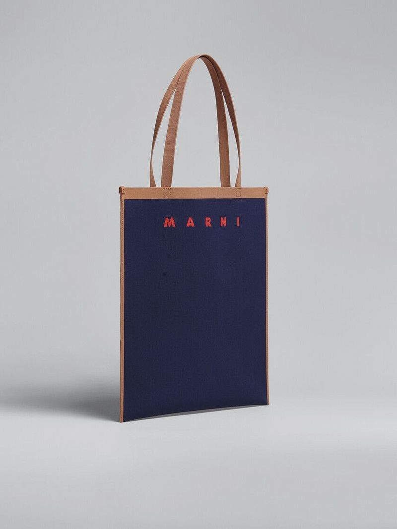 TRUNK SOFT IN BLUE AND BROWN KNIT FABRIC 6