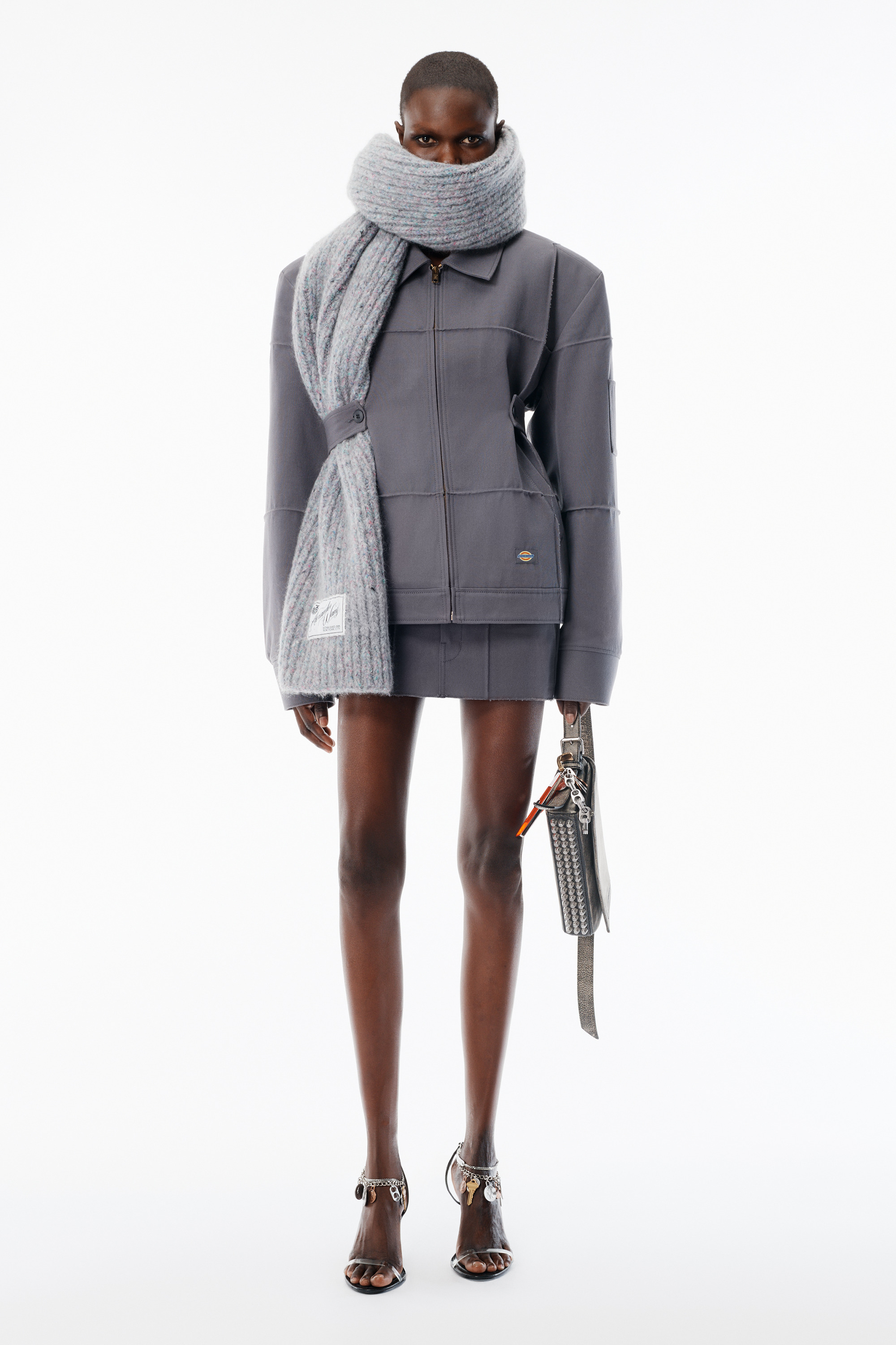 Grey cotton-blend drill jacket - 2
