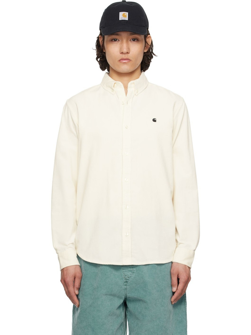 White Madison Fine Cord Shirt 1