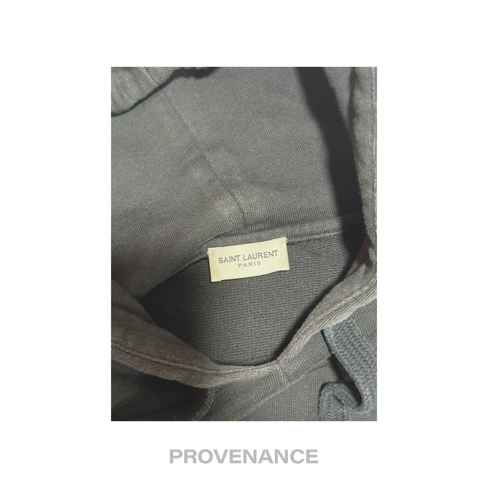 Saint Laurent Paris SLP Logo Hoodie Slow Kissing Black S - 8