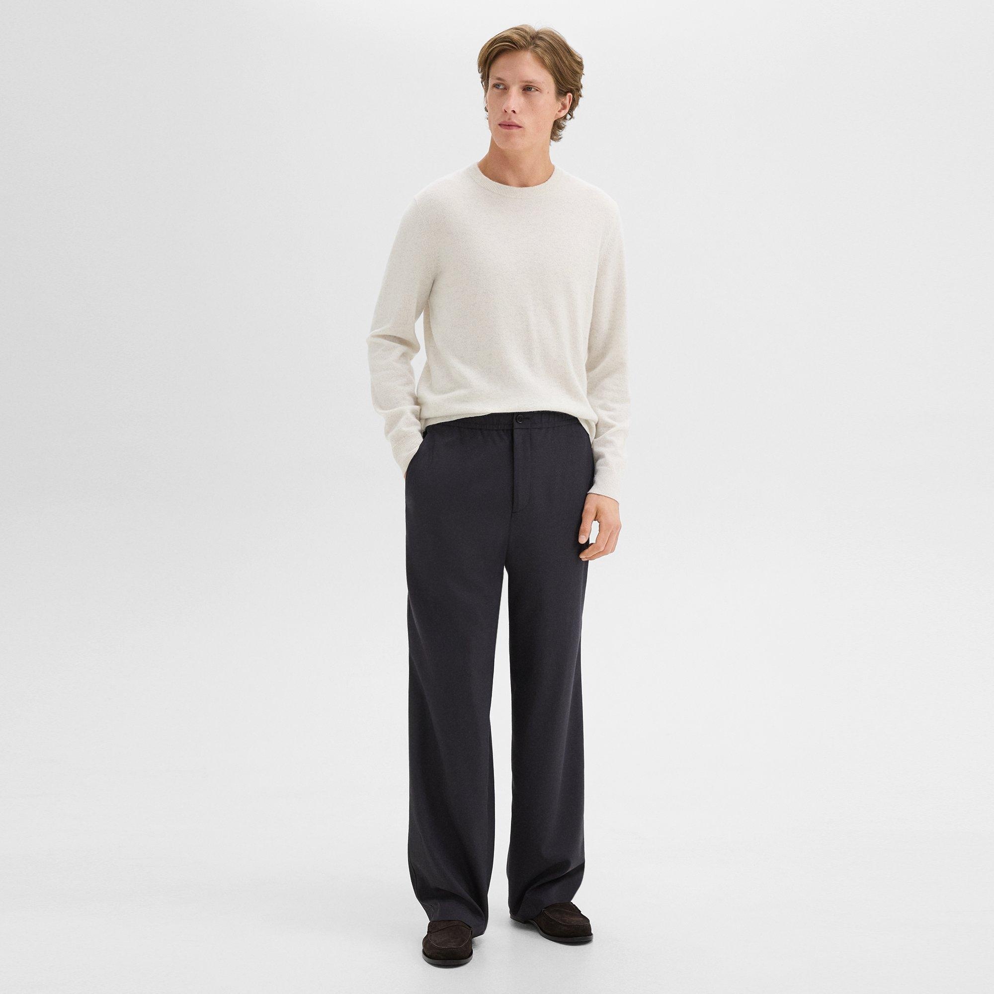Wide-Leg Drawstring Pant in Stretch Flannel - 2