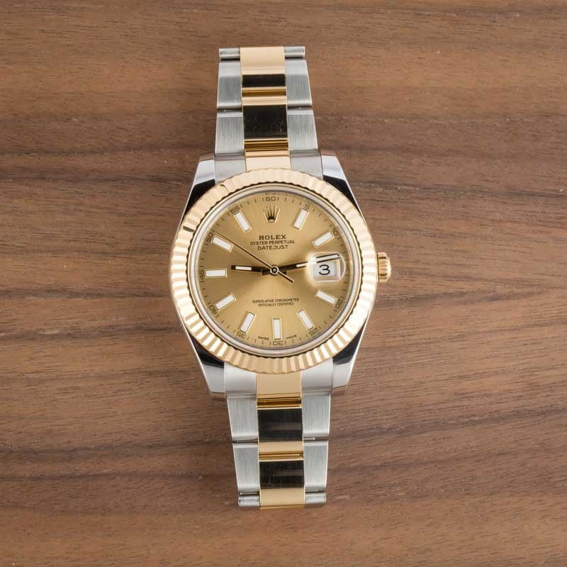 Pre-owned Rolex Datejust II Ref 116333 Champagne Dial - 6