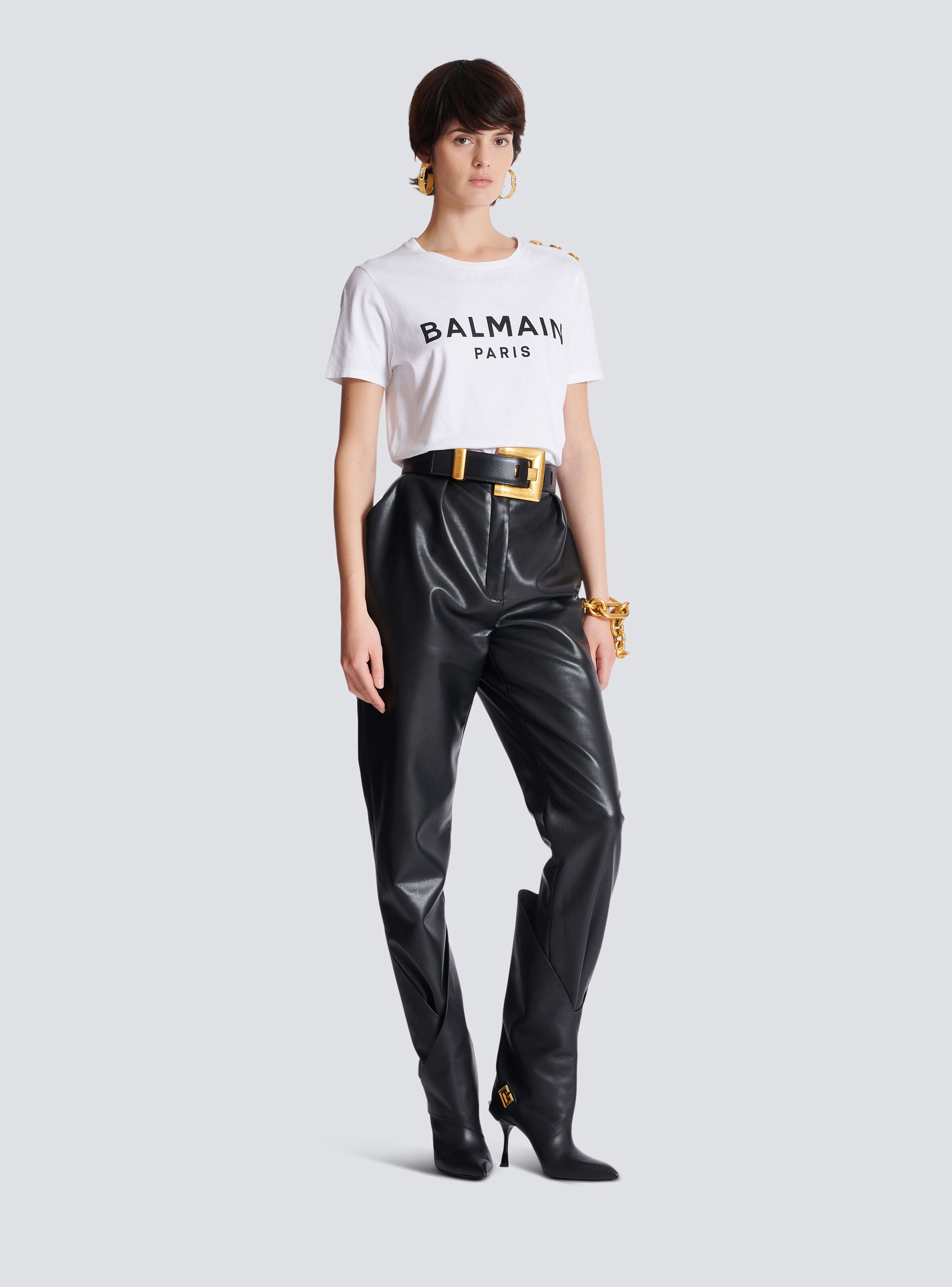 Eco-designed cotton T-shirt with Balmain logo print - 2