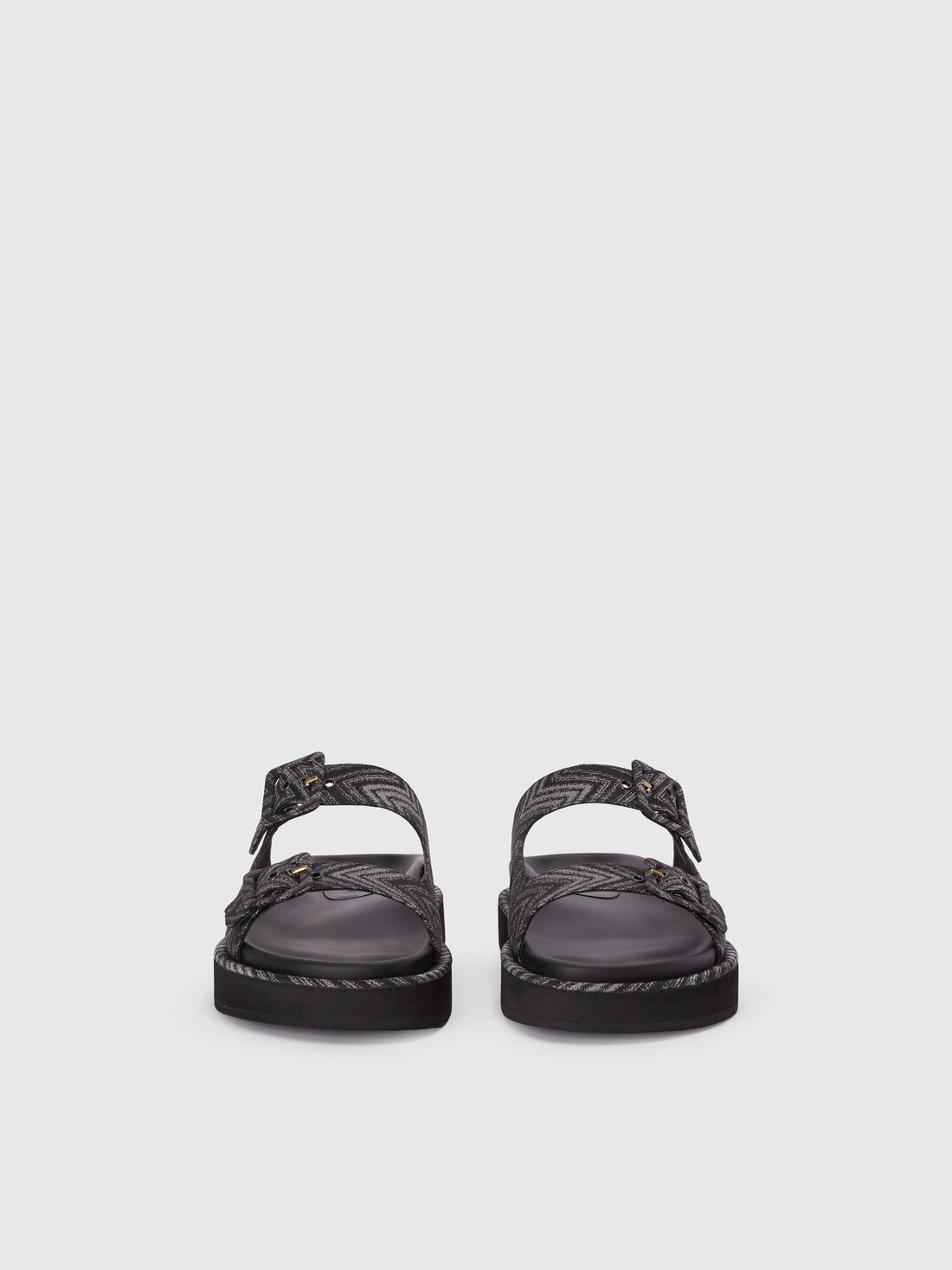 Sandals with double band in zig zag fabric - 3