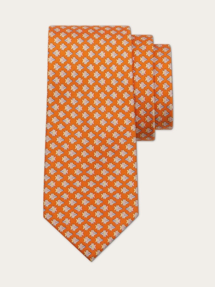 SARAGO PRINT SILK TIE - 1