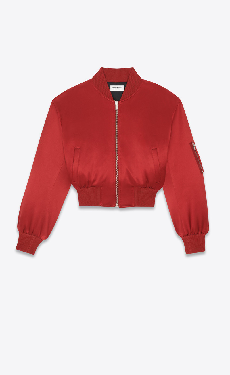 bomber jacket in satin - 1