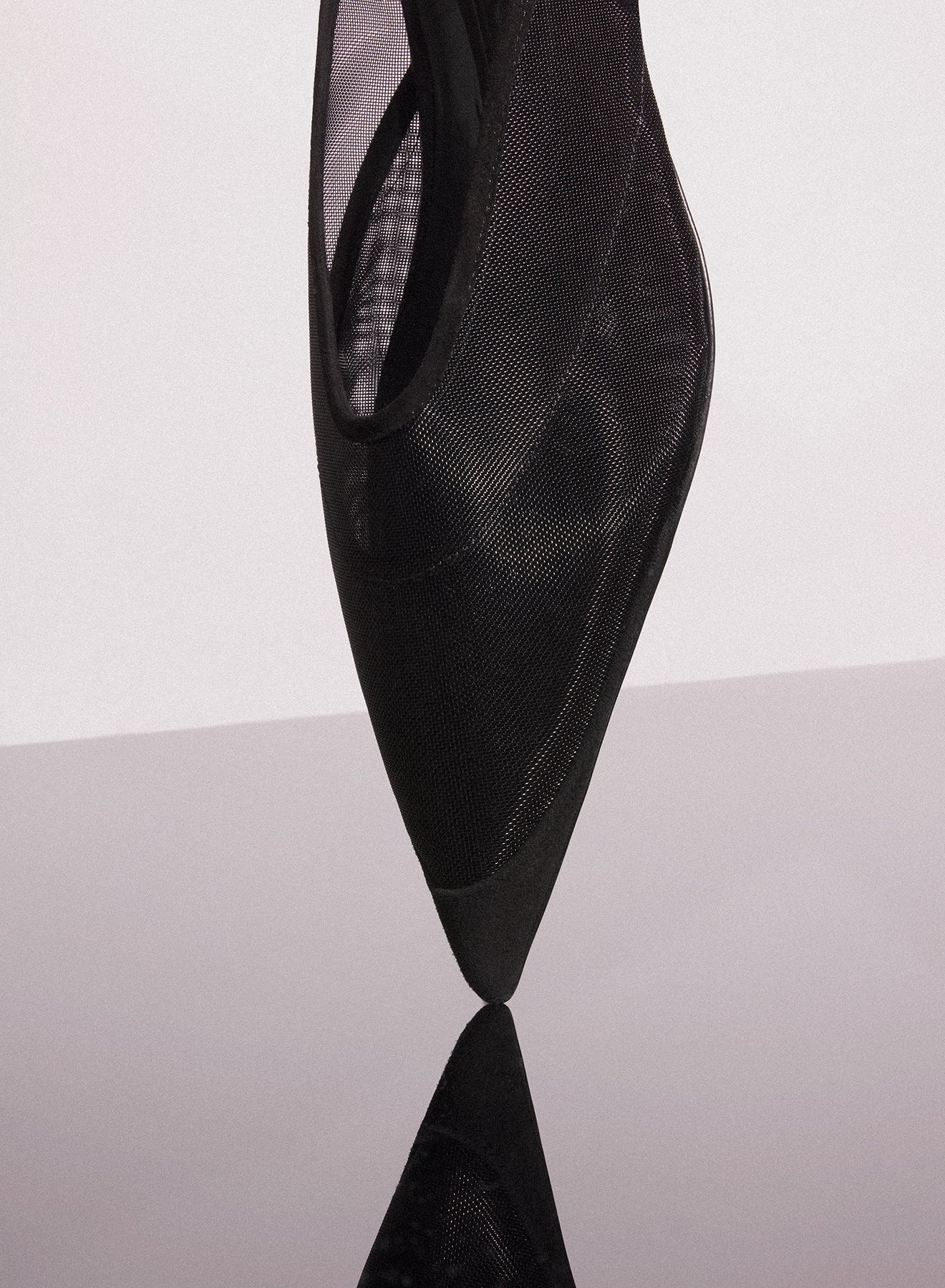black mesh fang fang mules - 3