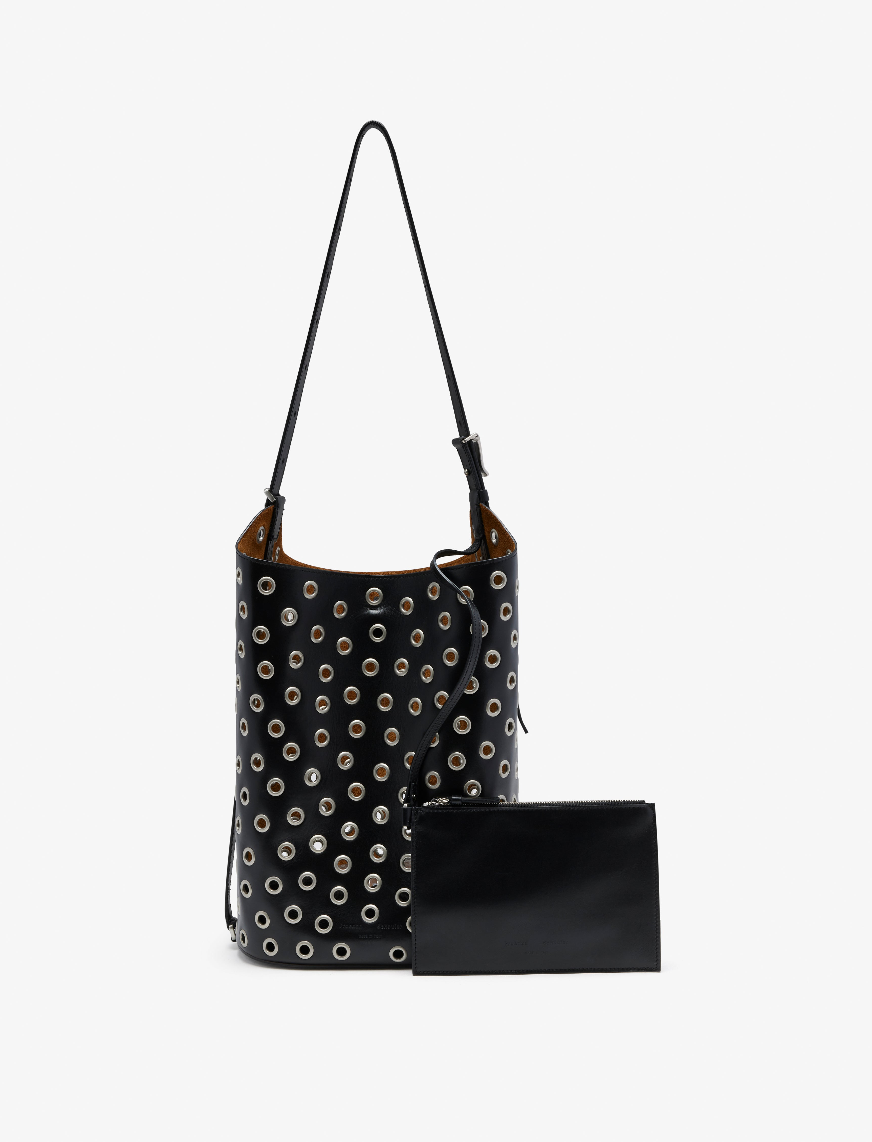 Brant Bucket Bag in Eyelet Covered Smooth Calf - 8
