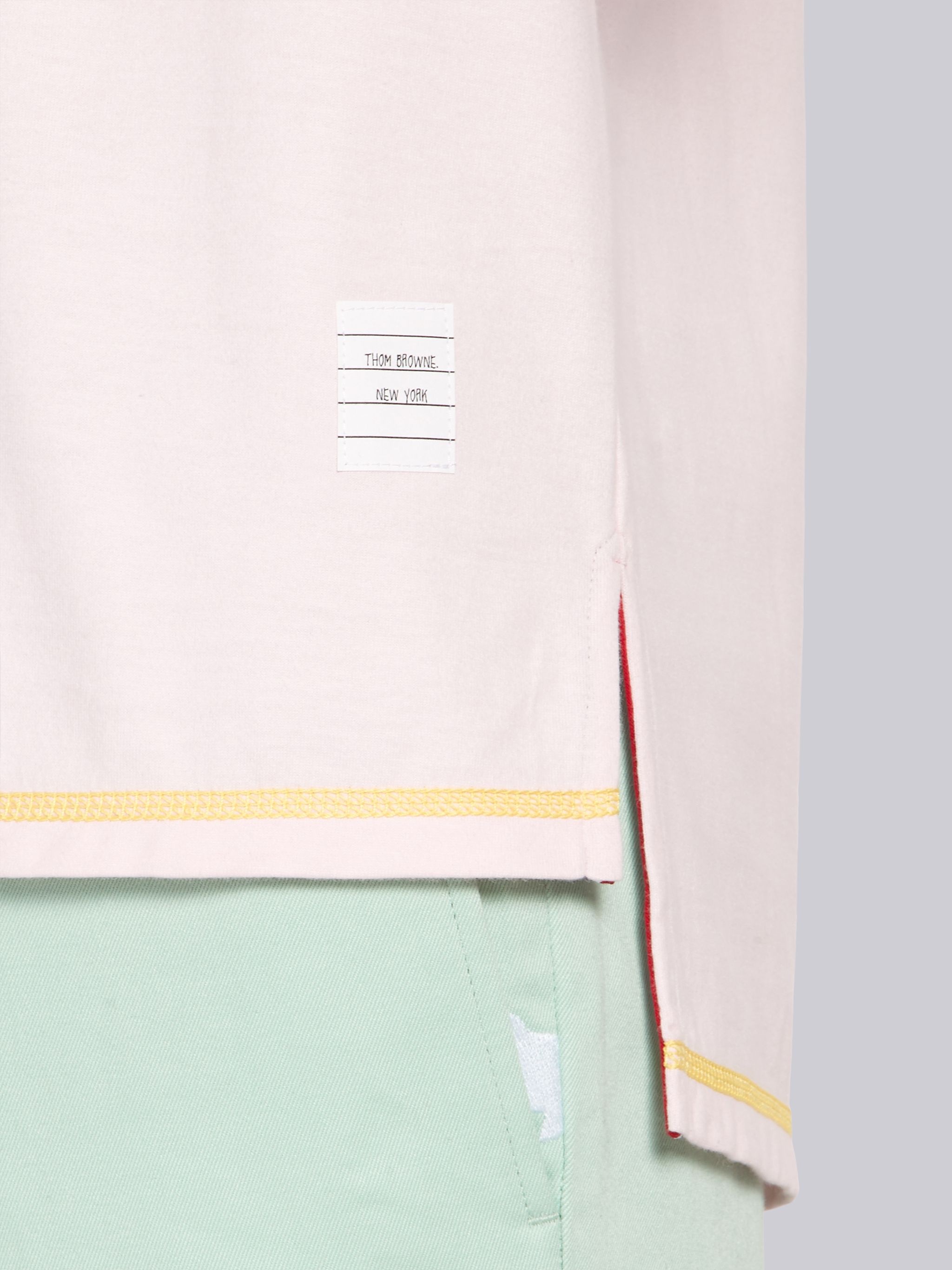 Light Pink Jersey Side Slit Tee - 6