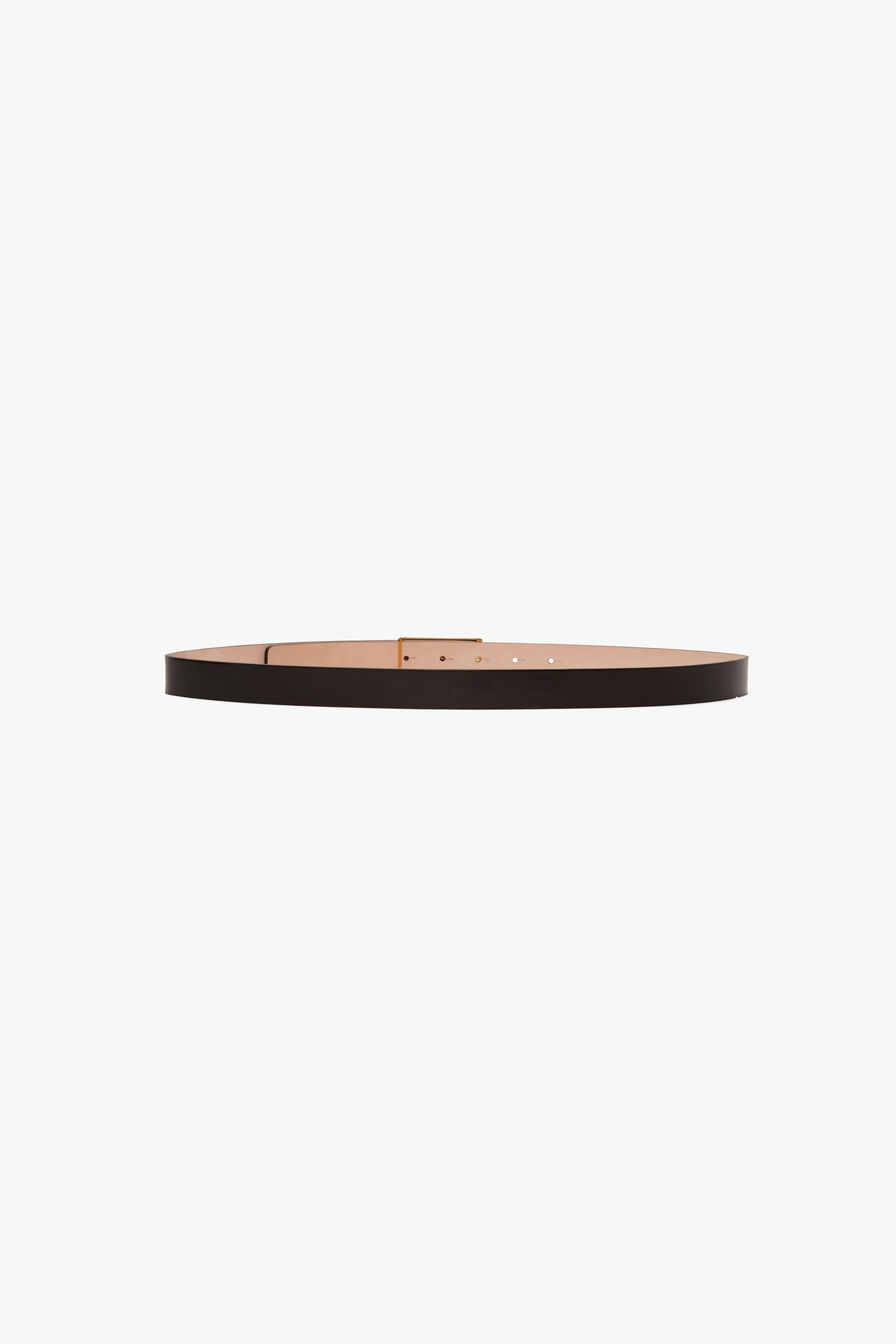 Frame Belt In Black Glossed Leather - 3