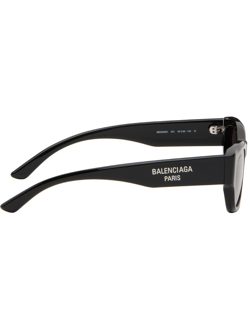 BALENCIAGA Black Logo Rectangular Sunglasses outlook
