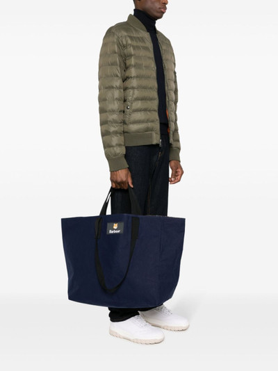 Barbour logo-patch cotton tote bag outlook