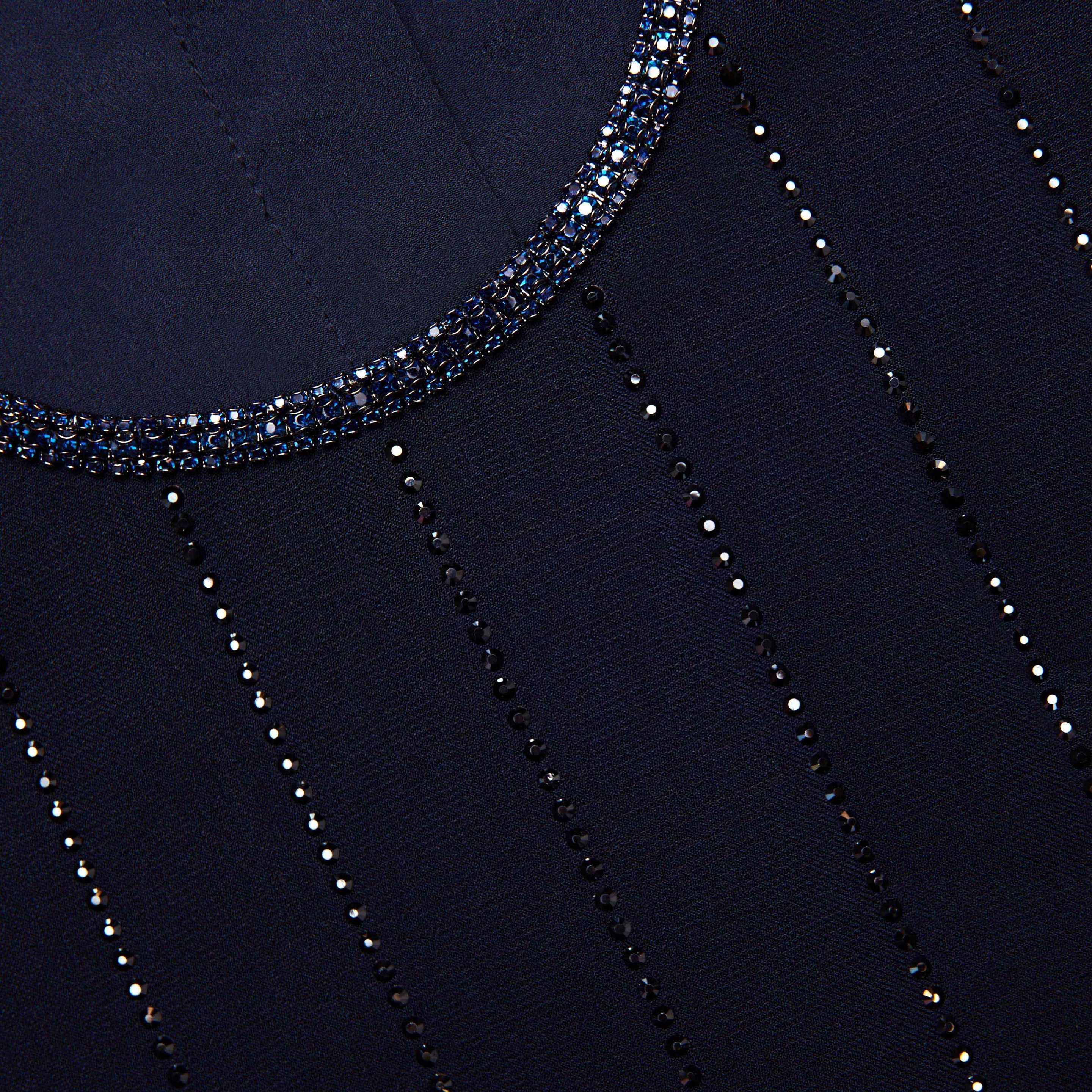 Navy Rhinestone Pinstripe Top - 5