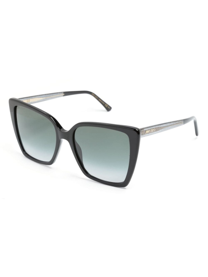 JIMMY CHOO oversize-frame glitter sunglasses outlook