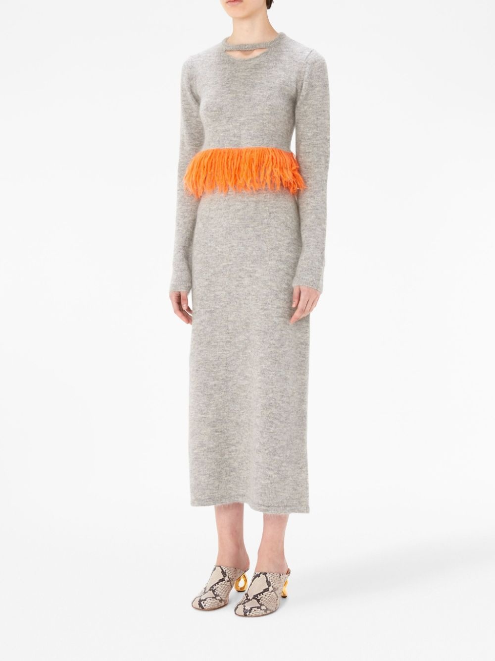 fringed-hem knitted jumper - 2