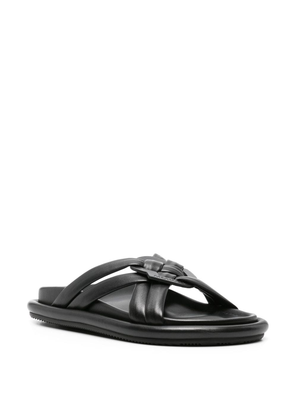 Bell crossover-strap leather slides - 2