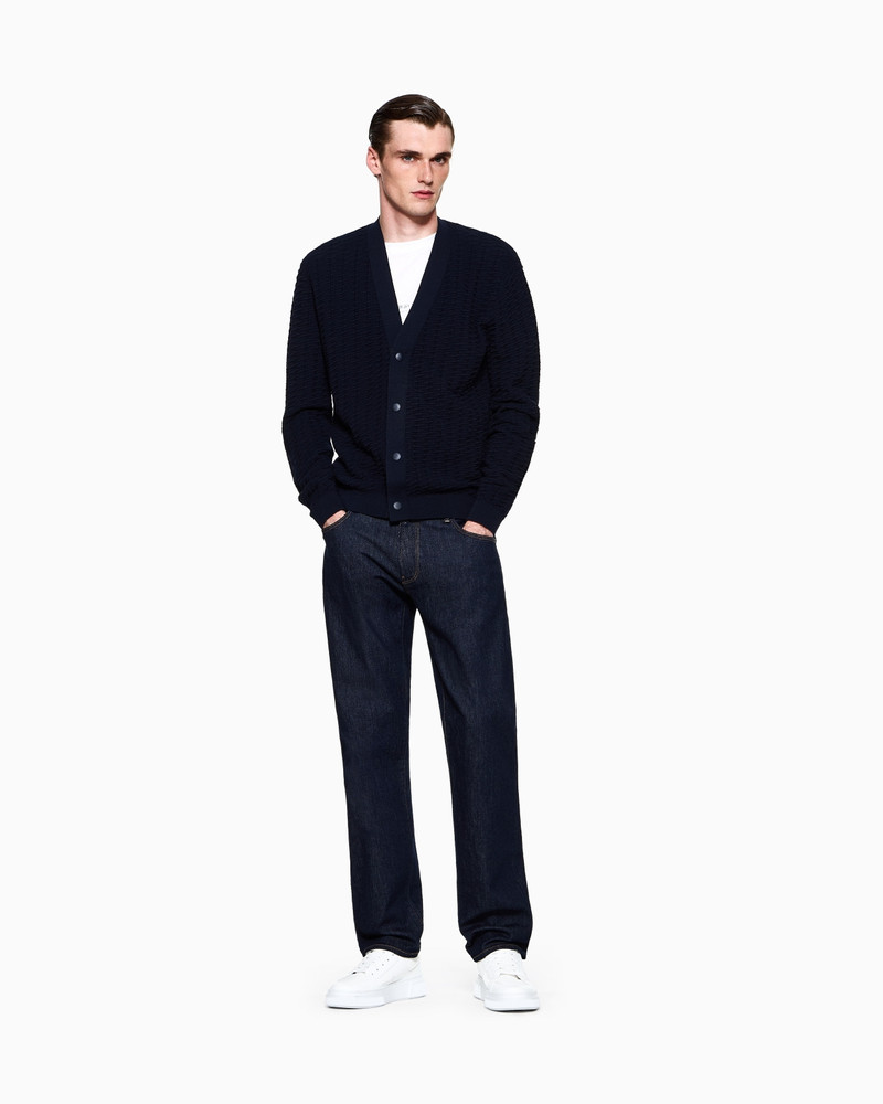 Five-pocket, regular fit, stretch cotton-denim trousers 2