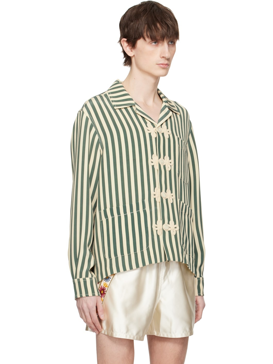 Green & Off-White Soda Stripe Trillium Shirt - 2