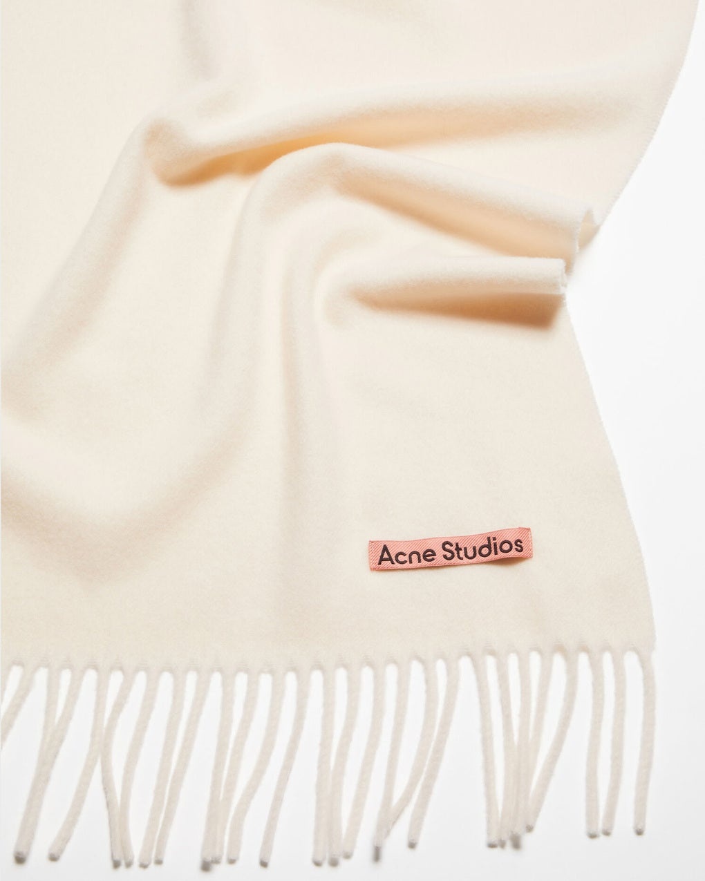Fringe Wool Scarf Offwhite ONESIZE - 2