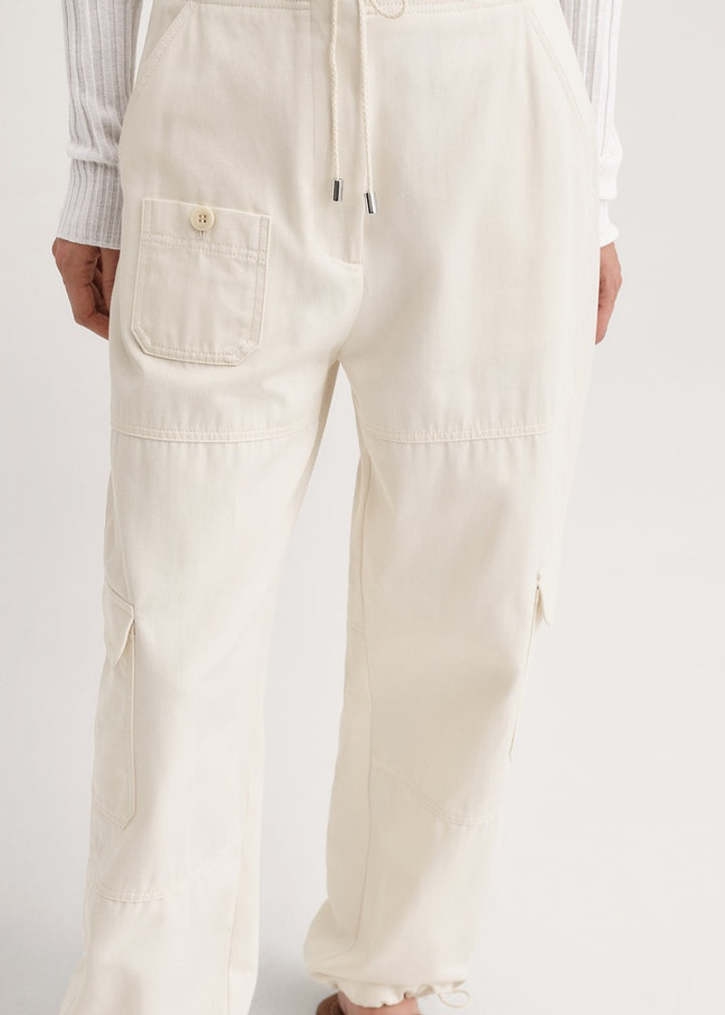Cotton cargo trousers ecru 5