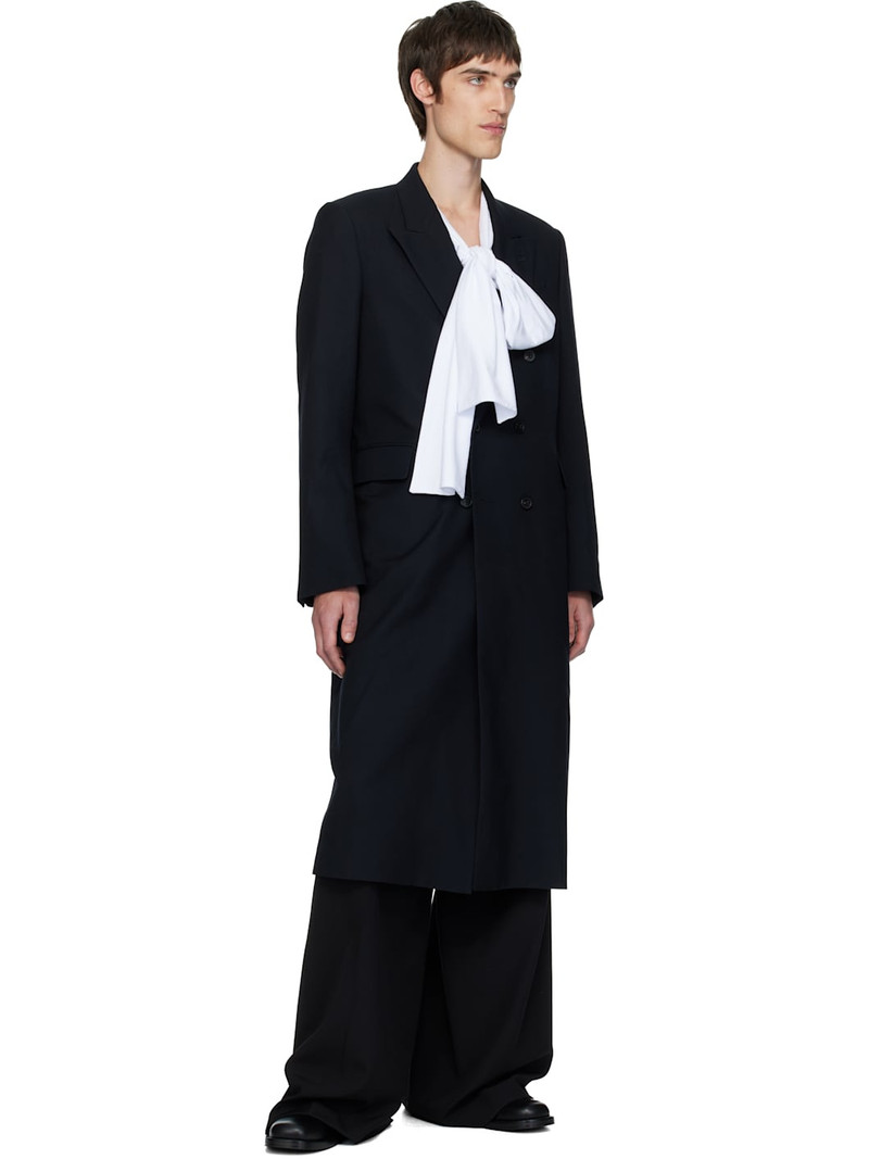 Dries Van Noten Black Wool Twill Coat outlook