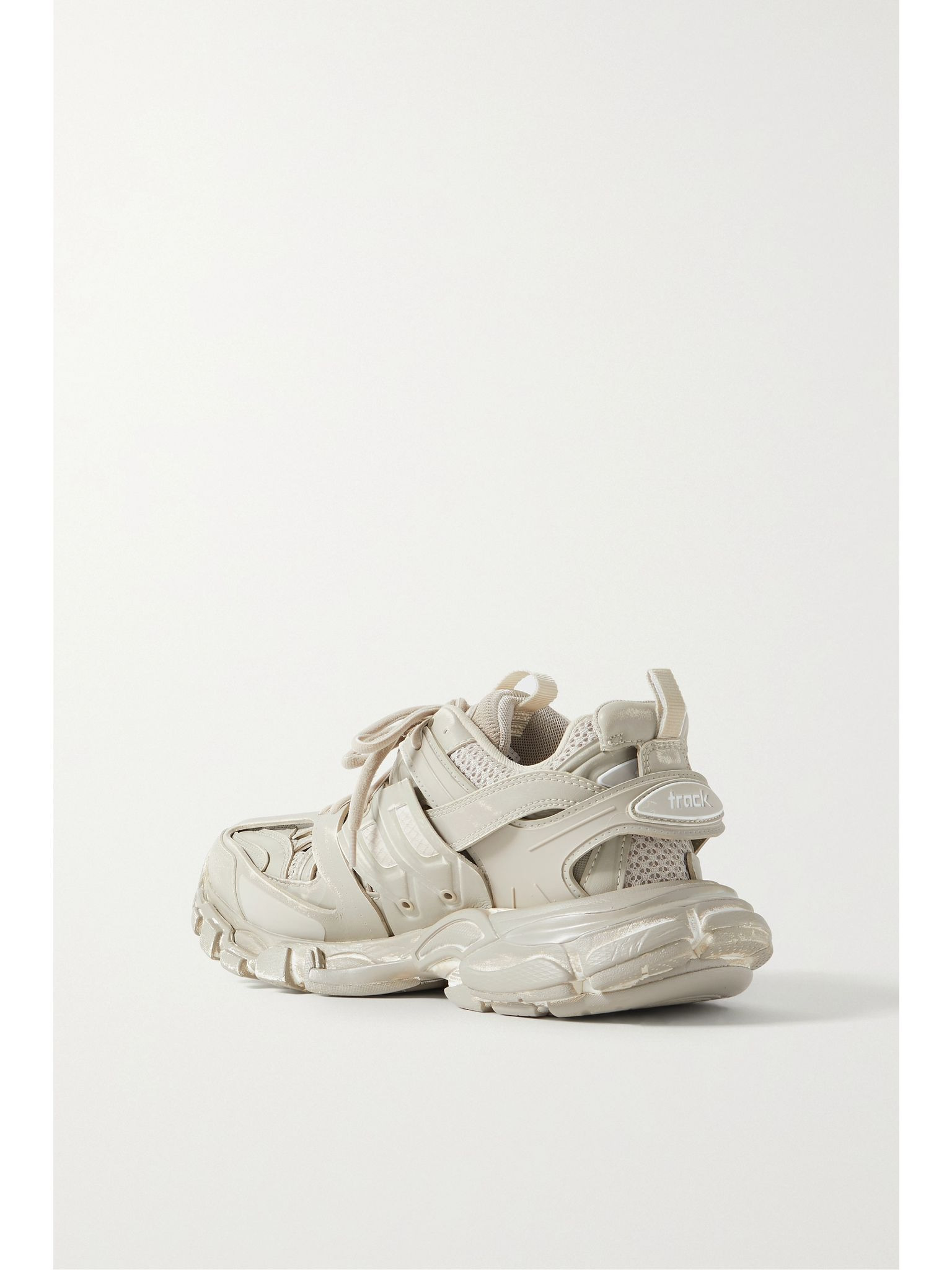 Track logo-detailed mesh and rubber sneakers Beige - 3