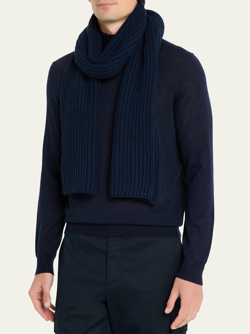 Loro Piana Men's English Cashmere Rib Scarf outlook
