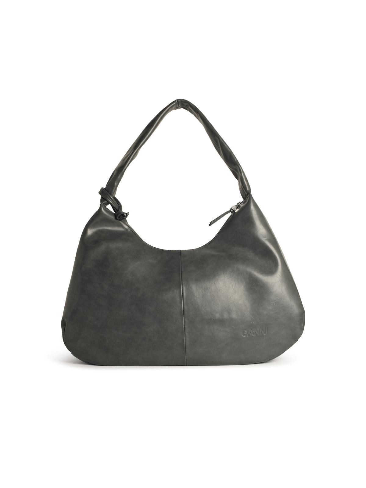 Ganni 'Bou Xxl' Grey Leather Blend Bag Women - 3