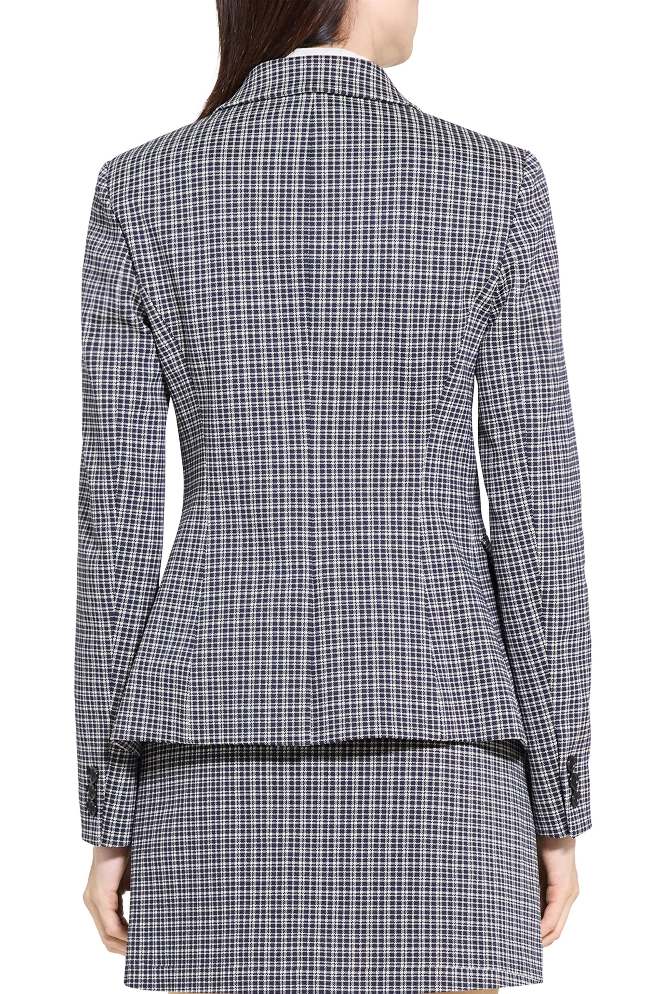 Theory Carissa Plaid Blazer in Almond Multi at Nordstrom - 2