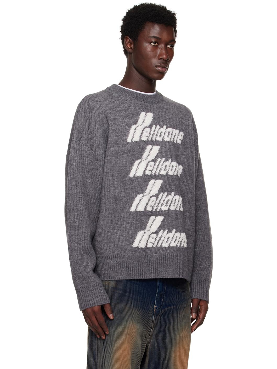 Gray Logo Pile Knit Sweater - 2