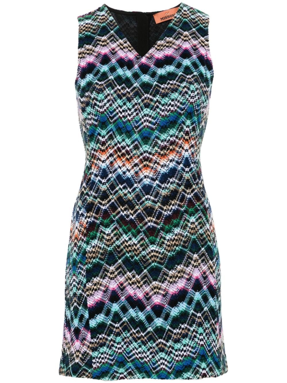 interwoven-design mini dress - 1