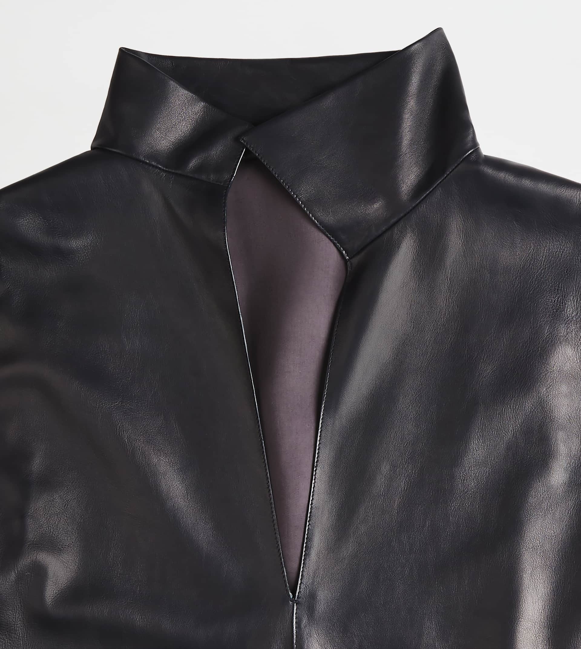 DRESS IN NAPPA LEATHER - GREY - 2