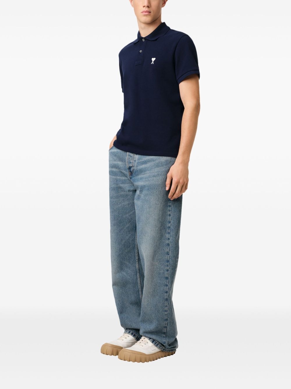 embroidered logo polo shirt - 3