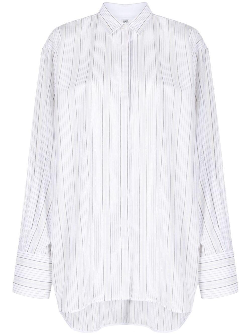 pinstripe-print shirt - 1